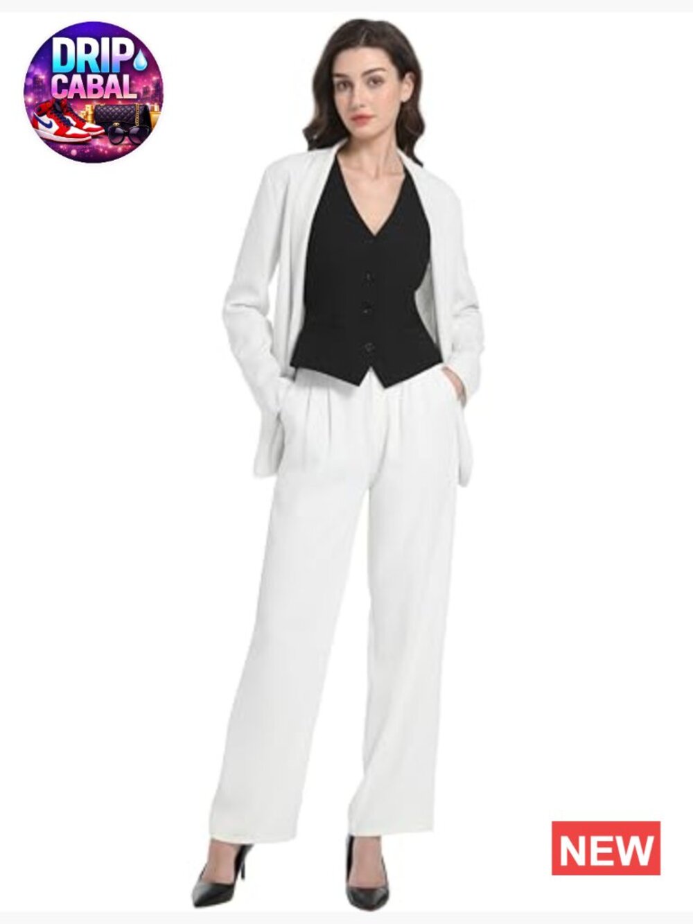Women's Sleeveless Button Up Vest with Racerback, Lightweight Polyester Spandex - Picture 6 of 7
